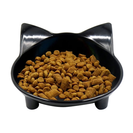 Pet Bowl Non-slip Cute Cat Type Color Cat Bowl Pet Supplies(Black)-garmade.com