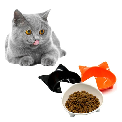 Pet Bowl Non-slip Cute Cat Type Color Cat Bowl Pet Supplies(White)-garmade.com