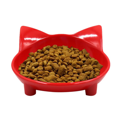 Pet Bowl Non-slip Cute Cat Type Color Cat Bowl Pet Supplies(Big Red)-garmade.com