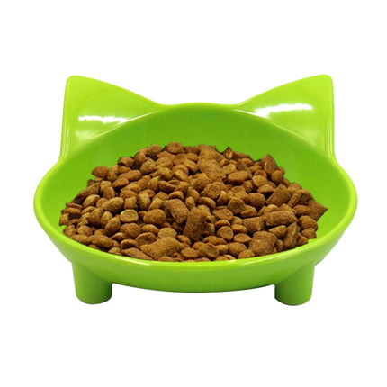 Pet Bowl Non-slip Cute Cat Type Color Cat Bowl Pet Supplies(Green)-garmade.com