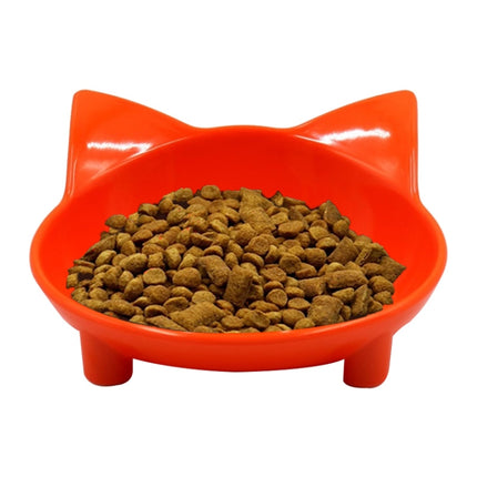 Pet Bowl Non-slip Cute Cat Type Color Cat Bowl Pet Supplies(Orange)-garmade.com