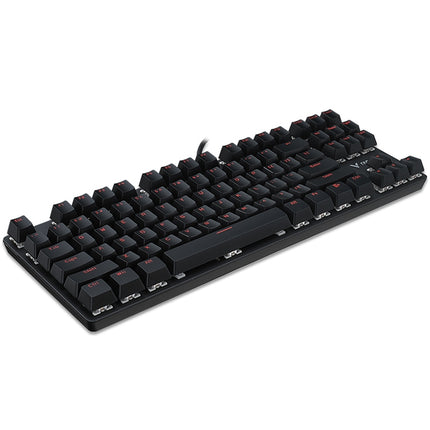 Rapoo V500 87-keys Alloy Edition Desktop Laptop Computer Game Esports Office Home Typing Metal Wired Mechanical Keyboard without Backlight,(Black Shaft)-garmade.com