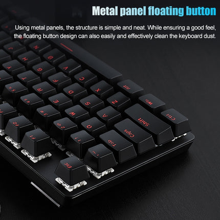 Rapoo V500 87-keys Alloy Edition Desktop Laptop Computer Game Esports Office Home Typing Metal Wired Mechanical Keyboard without Backlight,(Black Shaft)-garmade.com