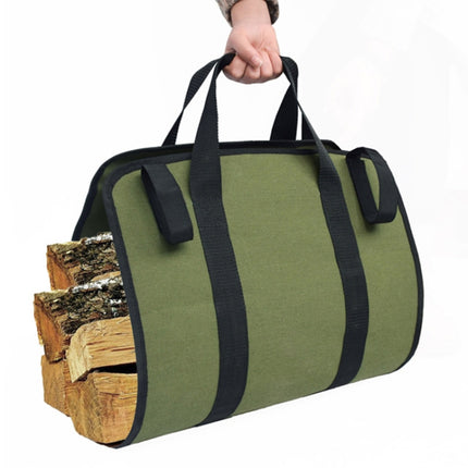 Outdoor Large Capacity Waterproof Army Green Canvas Logging Bag(Army Green)-garmade.com