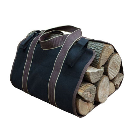 Outdoor Large Capacity Canvas Logging Package Firewood Storage Bag(Black)-garmade.com