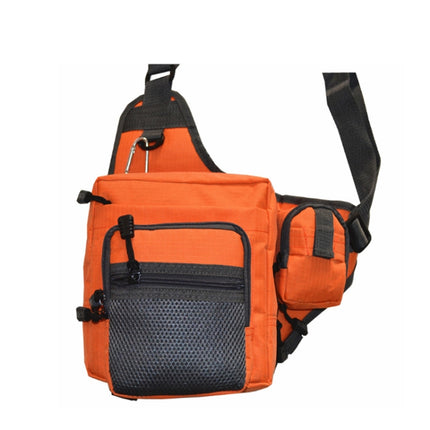 Outdoor Fishing Supplies Oxford Cloth Tricolor Fishing Crossbody Bag(Orange)-garmade.com