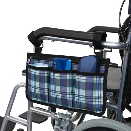 Walking Aid Wheelchair Armrest Side Storage Bag Car Storage Hanging Bag(Gray)-garmade.com