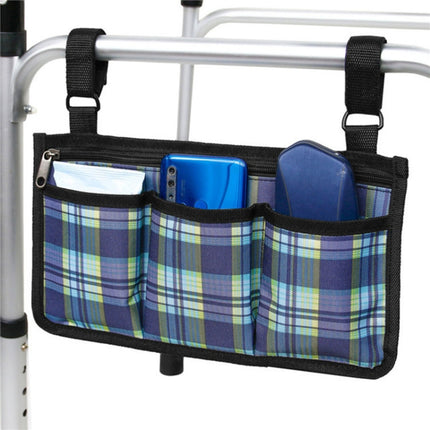 Walking Aid Wheelchair Armrest Side Storage Bag Car Storage Hanging Bag(Gray)-garmade.com