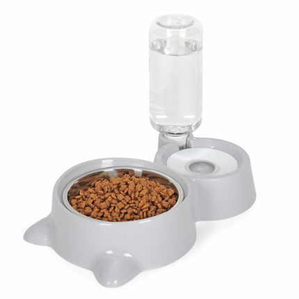 Pet Supplies Automatic Waterer Cat and Dog Food Bowl Double Bowl(Blue)-garmade.com