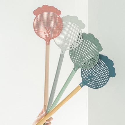 5 PCS Summer Plastic Fly Swatter Flycatcher, Style:Lollipop Pattern(Green)-garmade.com