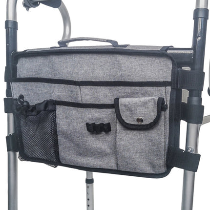 Wheelchair Walking Aid Adjustable Multifunctional Storage Bag(Gray)-garmade.com