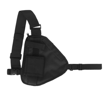 Sports Outdoor Vest Chest Bag for Walkie Talkie(Black)-garmade.com