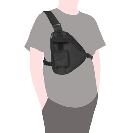 Sports Outdoor Vest Chest Bag for Walkie Talkie(Black)-garmade.com