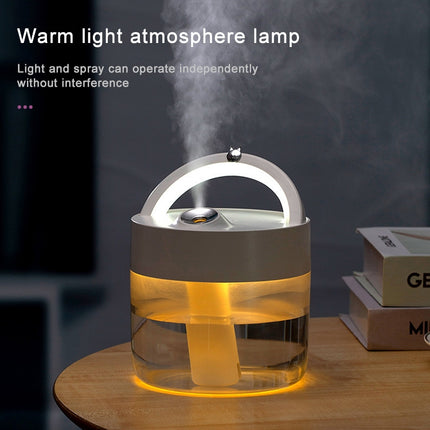 USB Charging Air Humidifier Heavy Fog Sprayer Household Desk Lamp Aromatherapy Diffuser Air Purifier(Pink)-garmade.com