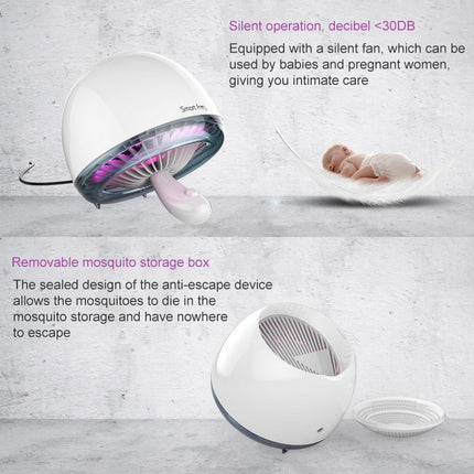 Mushroom Shaped Suction Type Mosquito Killer Ultraviolet Radiation-free Photocatalyst Mute Mosquito Repellent(White)-garmade.com