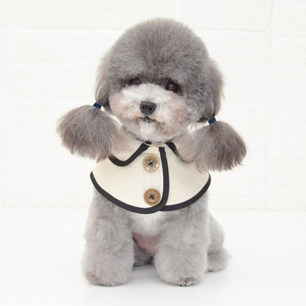 Dog Shawl Saliva Towel Scarf Pet Bow Tie Jewelry Accessories, Size:S(White)-garmade.com
