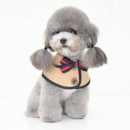 Dog Shawl Saliva Towel Scarf Pet Bow Tie Jewelry Accessories, Size:M(Khaki)-garmade.com