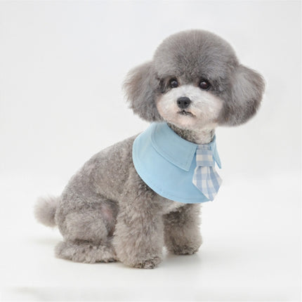 Pet Shawl Scarf Saliva Towel Dog Clothes Accessories, Size:S(Blue)-garmade.com