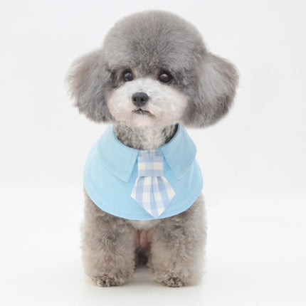 Pet Shawl Scarf Saliva Towel Dog Clothes Accessories, Size:M(Blue)-garmade.com