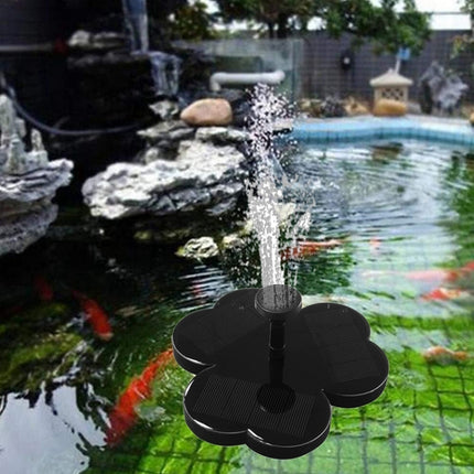 Courtyard Decoration Micro Water Pump Water Landscape Solar Three-leaf Fountain(Black)-garmade.com