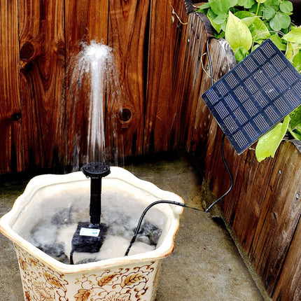 Garden Rockery Decoration Solar Fountain DC Water Pump Suspension Sprinkler(Black)-garmade.com