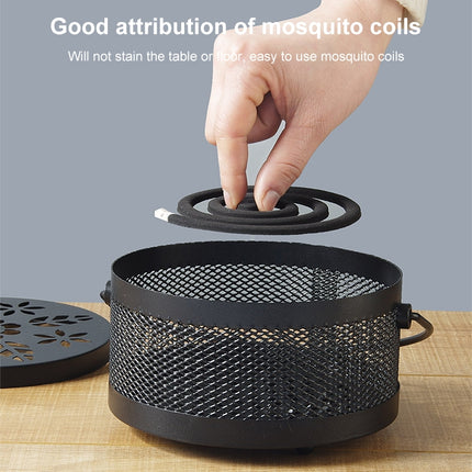 Outdoor Portable Multifunctional Hollow Fireproof Mosquito Coil Box with Lid(Bronze)-garmade.com