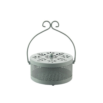 Outdoor Portable Multifunctional Hollow Fireproof Mosquito Coil Box with Lid(Gray)-garmade.com