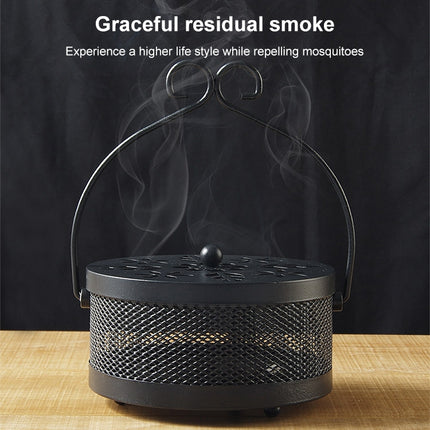 Outdoor Portable Multifunctional Hollow Fireproof Mosquito Coil Box with Lid(Gray)-garmade.com
