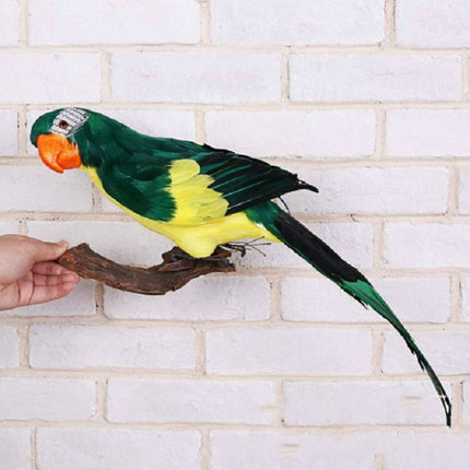 45CM Simulation Parrot Simulation Bird Macaw Foam Feather Parrot Sen Gardening Decoration, Color:Green-garmade.com