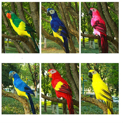 45CM Simulation Parrot Simulation Bird Macaw Foam Feather Parrot Sen Gardening Decoration, Color:Green-garmade.com