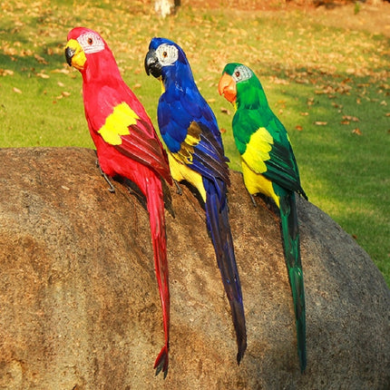 45CM Simulation Parrot Simulation Bird Macaw Foam Feather Parrot Sen Gardening Decoration, Color:Green-garmade.com