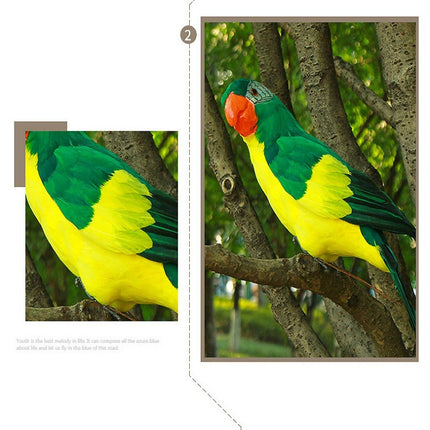 45CM Simulation Parrot Simulation Bird Macaw Foam Feather Parrot Sen Gardening Decoration, Color:Green-garmade.com