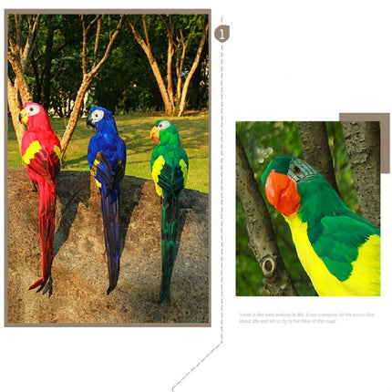 45CM Simulation Parrot Simulation Bird Macaw Foam Feather Parrot Sen Gardening Decoration, Color:Green-garmade.com