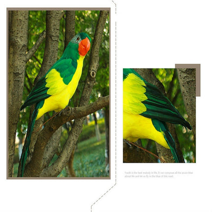 45CM Simulation Parrot Simulation Bird Macaw Foam Feather Parrot Sen Gardening Decoration, Color:Yellow-garmade.com