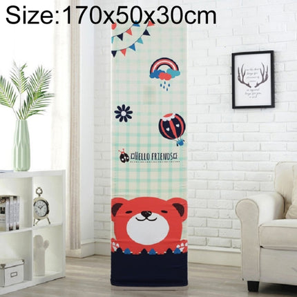 Simple Vertical Cabinet Type All Inclusive Air Conditioning Fabric Dust Cover, Size:170x50x30cm, Style:Dark Grid Bear-garmade.com