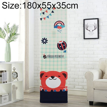 Simple Vertical Cabinet Type All Inclusive Air Conditioning Fabric Dust Cover, Size:180x55x35cm, Style:Dark Grid Bear-garmade.com