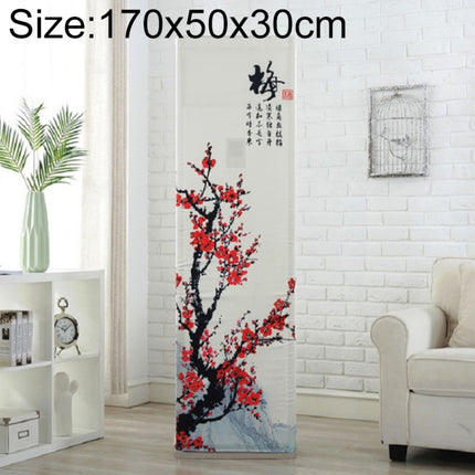 Simple Vertical Cabinet Type All Inclusive Air Conditioning Fabric Dust Cover, Size:170x50x30cm, Style:Red Plum-garmade.com