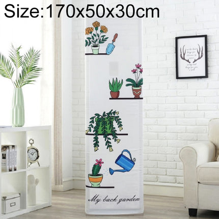Simple Vertical Cabinet Type All Inclusive Air Conditioning Fabric Dust Cover, Size:170x50x30cm, Style:Green Plant-garmade.com