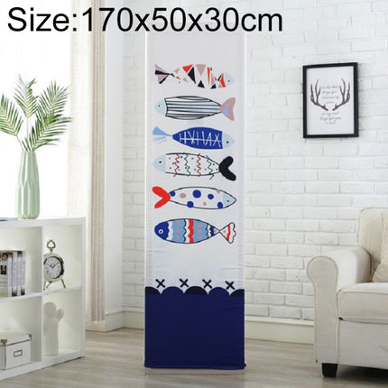 Simple Vertical Cabinet Type All Inclusive Air Conditioning Fabric Dust Cover, Size:170x50x30cm, Style:Fish Bone-garmade.com