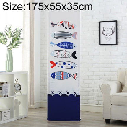 Simple Vertical Cabinet Type All Inclusive Air Conditioning Fabric Dust Cover, Size:175x55x35cm, Style:Fish Bone-garmade.com