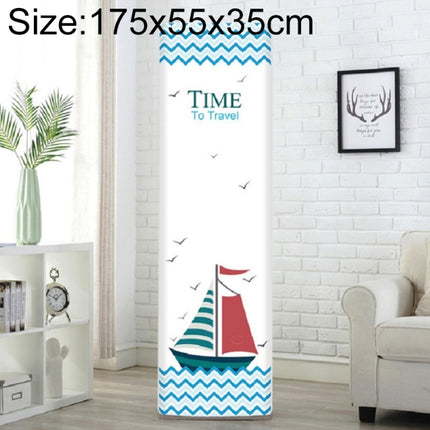 Simple Vertical Cabinet Type All Inclusive Air Conditioning Fabric Dust Cover, Size:175x55x35cm, Style:Sailboat-garmade.com