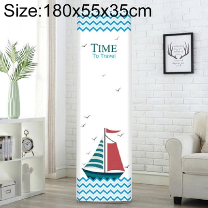 Simple Vertical Cabinet Type All Inclusive Air Conditioning Fabric Dust Cover, Size:180x55x35cm, Style:Sailboat-garmade.com