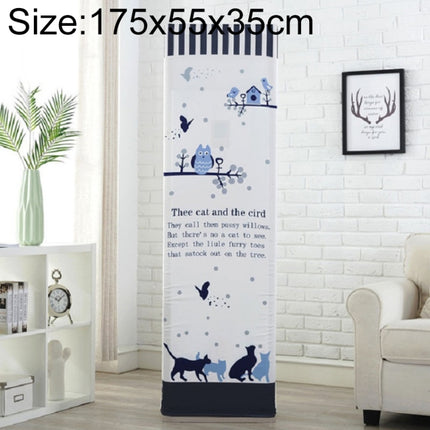 Simple Vertical Cabinet Type All Inclusive Air Conditioning Fabric Dust Cover, Size:175x55x35cm, Style:Cat and Bird-garmade.com