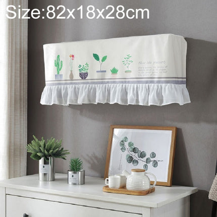 82x18x28cm Fresh Literary Chiffon Lace Bedroom Air Conditioning Dust Cover(Green Flower and Glass)-garmade.com