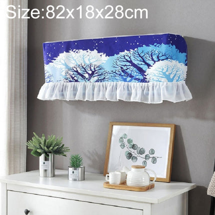 82x18x28cm Fresh Literary Chiffon Lace Bedroom Air Conditioning Dust Cover(Snow Scene)-garmade.com