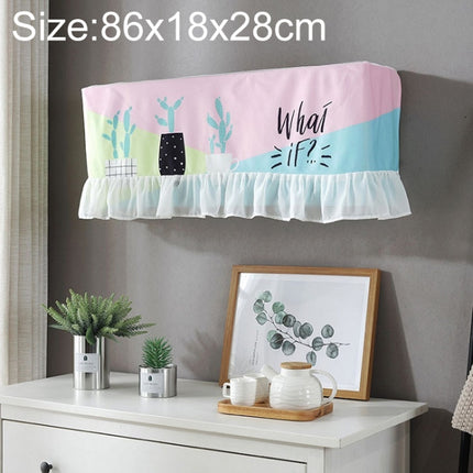 86x18x28cm Fresh Literary Chiffon Lace Bedroom Air Conditioning Dust Cover(Fresh Cactus)-garmade.com