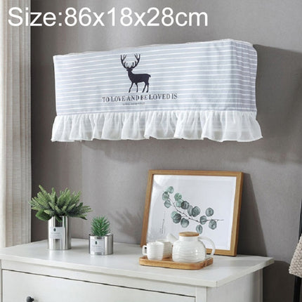 86x18x28cm Fresh Literary Chiffon Lace Bedroom Air Conditioning Dust Cover(Stripe Elk)-garmade.com