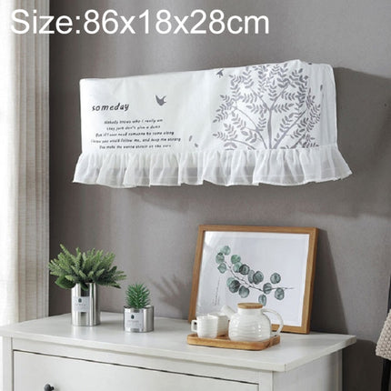 86x18x28cm Fresh Literary Chiffon Lace Bedroom Air Conditioning Dust Cover(Grey Big Tree)-garmade.com