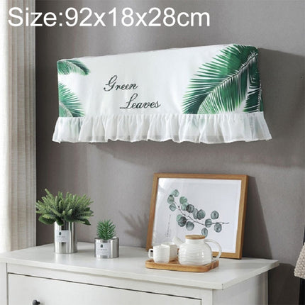 92x18x28cm Fresh Literary Chiffon Lace Bedroom Air Conditioning Dust Cover(ZJ Green Leaf)-garmade.com