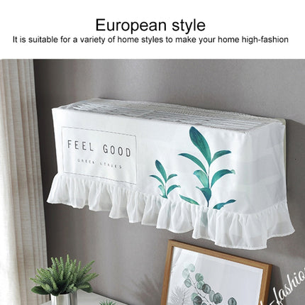 92x18x28cm Fresh Literary Chiffon Lace Bedroom Air Conditioning Dust Cover(Stripe Green Leaf)-garmade.com